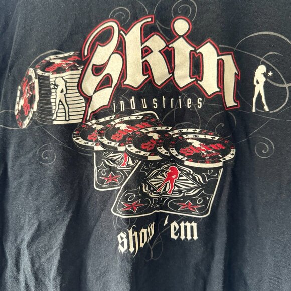 Y2K Skin Industries “Show ’Em” Poker Graphic Tee Black - Picture 2 of 3